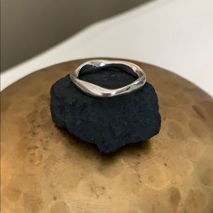 Pandora Silver Polished Wavy Stacking Ring